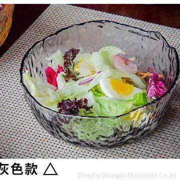 Irregularity Colored Hammer Eye Pattern Glass Bowl/Plate/Dish With 2 Size Optional photo-5