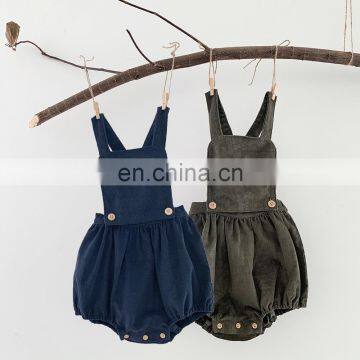 2020 new ins girls overalls baby romper corduroy jumpsuit two-wear suspenders