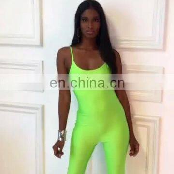 Women Fashion Hot Sale Reflective Tight Brazilian Bodycon One piece Sexy Bodysuit Jumpsuit