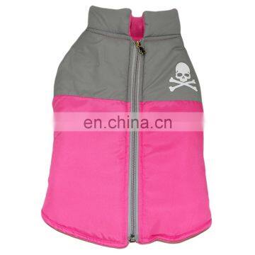 xs skull pet dog pink clothes zipper coat for dog