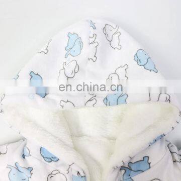 Little Girl's Boy's Faux Mink Baby Bathrobe Unisex Kids Cartoon Hooded Plush Sleepwear Robe photo-6