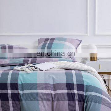 Comforter Set Microfiber Luxury Comforter Plaid Pattern Set Bedding,Bed Sheet And Comforter Set# photo-2
