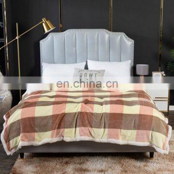 Manufacturers Wholesale Two Sided Design Thick Plain Imitate Lamb Wool Micro Coral Fleece Outdoor Adult Throw Blanket for Winter photo-3