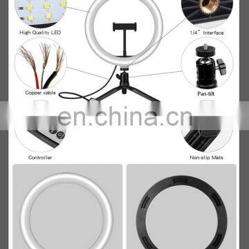 New Arrival 10 Inch Led Selfie Ring Light With Tripod 32 Colors Video Phone Clip Usb Makeup Rgb Ring Light photo-7