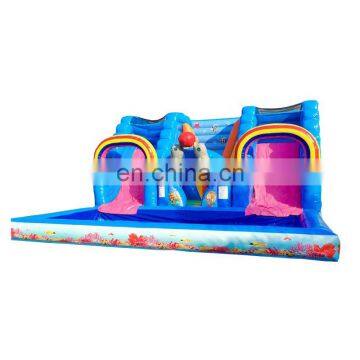 Ocean Theme Inflatable Water Slide Inflatable Backyard Water Slide With Pool for Kids