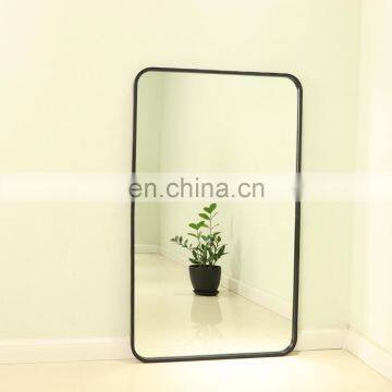 Large Rectangle Metal Framed Black Wall Mounted Mirror