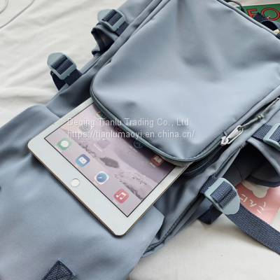 Schoolbag Female Korean High School Students Backpack Female Japanese Large Capacity Nylon Leisure Backpack Trend photo-3