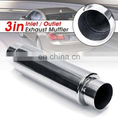 Universal Car Exhaust Resonator Muffler 76mm Inlet Outlet Exhaust Tip Pipe Tail Pipe Muffler exhaust pipe