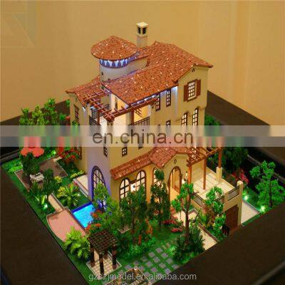 Scale 1:100 Good Quality Villa Model With Miniature Trees, Architectural Scale Models photo-4