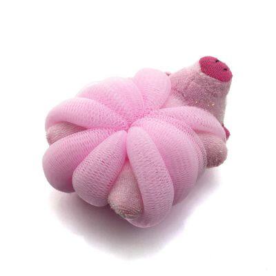 PE Material Mesh Bath Sponge Cute Shower Puff Ball Baby Shower Sponge photo-3
