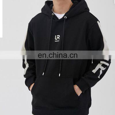 wholesale fashion custom printed logo pocket sweatshirts hoodie for men