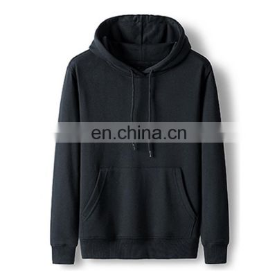 High quality custom black men's hoodies sweatshirts 100% cotton plain oversized pullover hoodies for men