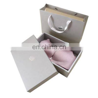 OEM Folding Card Paper Inner Wear Bra Scarf Packaging 4C Printing White Black Kraft Paper Box for Bra & Brief Sets