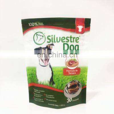 Custom plastic packaging stand up resealable ziplock pet food bag