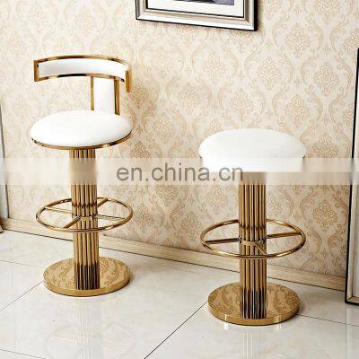 contemporary cheap white leather metal gold frame kitchen bar stool