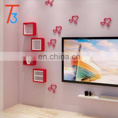Rustic Home Decor Display Wood Wall Hanging Shelf Floating Shelves Swing photo-3