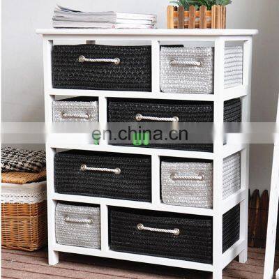 Living Room Wicker Furniture & Cabinet With Wicker Basket Drawer photo-3