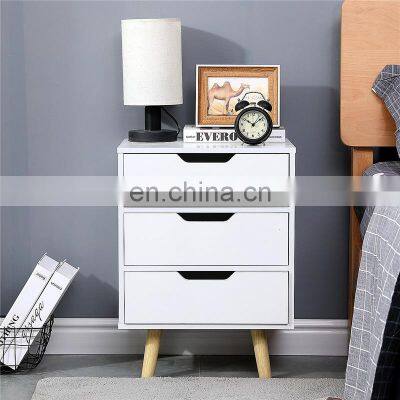 white nightstand bedside table modern wood 3 drawers small nightstand cabinet