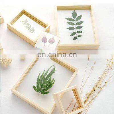 Wood Acrylic Plant Specimen Frame for Pressed Flowers Dried Leaf Display Table Decoration