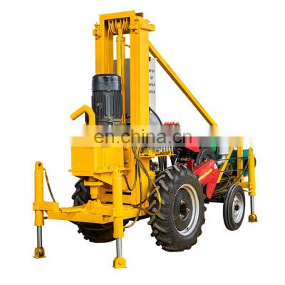 Four-wheel 36HP tractor Diesel Engine Tractor Mounted Hydraulic Water Well Drilling Rig for hard rock