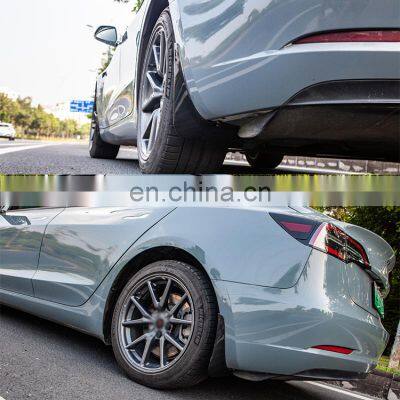 Hot Sale Car Mud Flaps For Tesla Model 3 2021 Accessories Mudguards Splash Guards Fender Matte Black Carbon Fiber ABS photo-2