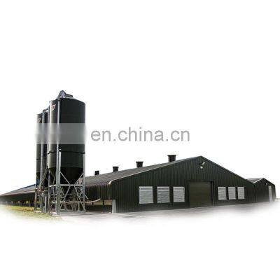 1200 M2 Large Span Prefab Steel Structure Poultry Farm Shed For Broiler Fatten Chicken Poultry House