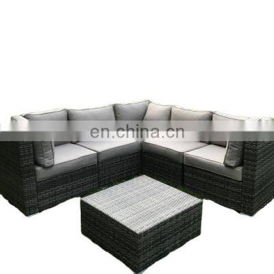 6pcs Outdoor Patio Garden PE Rattan Wicker Furniture, Sectional Sofa Set with Cushions,KD System