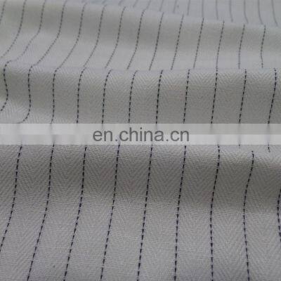 Cotton and Linen Twill Yarn-dyed Linen Striped Striped Fabric Fishbone Grain Blazer Fabric photo-3