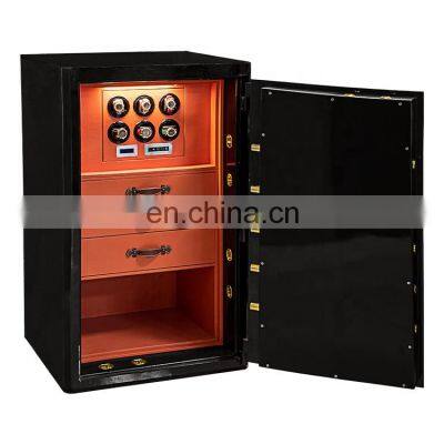 Customize Home Security Steel Jewelry Anti-Burglary finger print Automatic 6 slots Luxury Watch Winder Safe