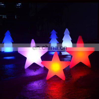 led fancy outdoor Christmas tree /Holiday outdoor led Christmas lights decoration PE plastic led tree star snow lighting lamp