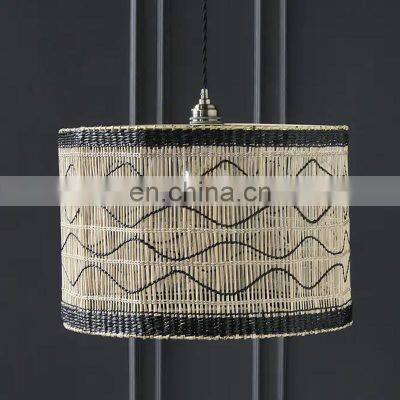 Hot Product New Design Natural Seagrass Hexagonal Lampshade Pendant Ceiling Light Cheap Wholesale Vietnam Manufacturer