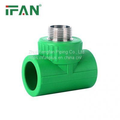 IFAN Free Sample High Quality PPR Brass Male Thread Plastic PPR Tee Fittings