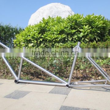 New design Gr9 titanium tandem MTB frame &Titanium tandem fat bike frame with double seat bicycle