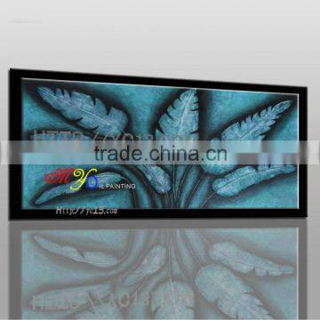 hot selling Modern New design blue leaves of banana handmade oil painting on canvas house decoration