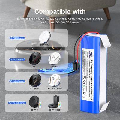 Melasta 14.4V 5200mAh Lithium Ion Replacement Battery Pack Compatible With X8 T226X Robot Vacuum Cleaner photo-4
