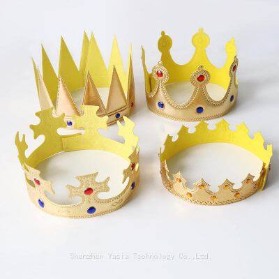 Soft Jeweled Royal Crowns - for Kids & Adults, Birthday Party & Dress-Up Props