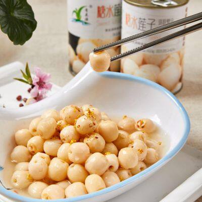 Manually Selected Lotus Seeds: Smooth & Sweet Syrup Lotus Seed Can, Grease-Relieving & Throat-Moistening, High-Quality Ready-to-Eat