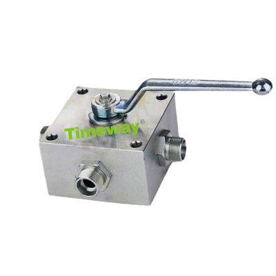 KH3 Series KH3/4-G1/8 G1/4 G3/8 G1/2 G3/4*06 Three-way High Pressure Hydraulic Ball Valve 6000PSI photo-2