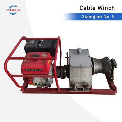 High-Efficiency Portable Xiangjian No.5 Gasoline Winch for Cable & Lifting - 140kg, Fits ≤16mm Wire Rope, 4 Speed Modes