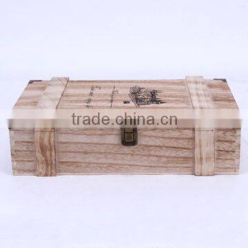 solid wood double wine bottles box packing