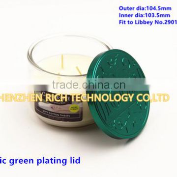 104.5mm metallic green plating candle lid