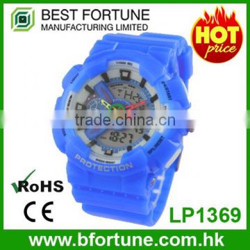 LP1369 Cheapest digital with 3 hands movement pu bracelet male watch