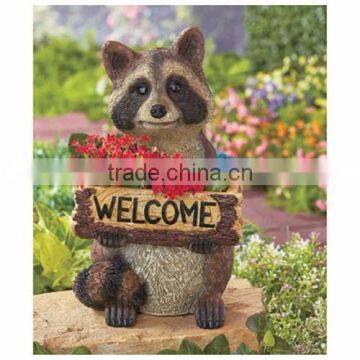 Woodland Animal Garden Planters Raccoon garden statue