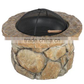 NEW Outdoor Round Natural Stone Finish Fire Pit