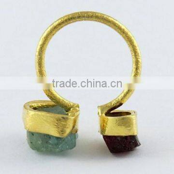 Amazing Rough Aquamarine Garnet Ring, Handmade Silver Jewellery, Online SIlver Jewellery photo-4