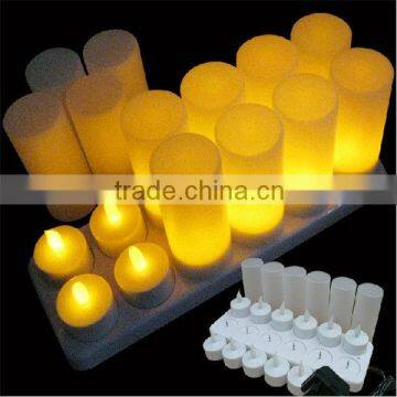 rechargeable led wax pillar candles