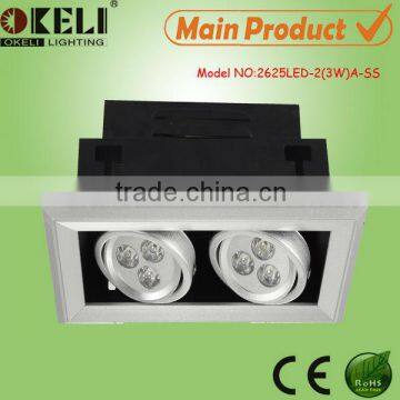 Popular 2x3w led grille light led ceiling light with CE,ROHS