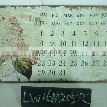 Recycled Vintage Metal Crafted Calendar Plaque