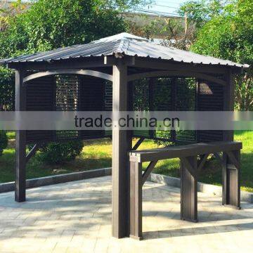 Semi Enclosed Gazebo, Outdoor Shelter, 11 x 11FT