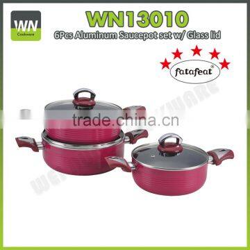 Pressed aluminum grey stone cookware with induction bottom